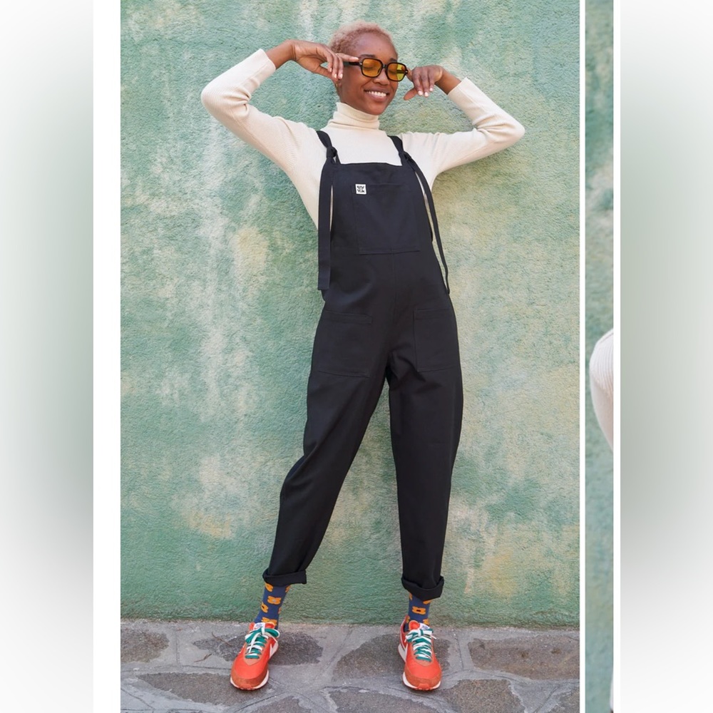 Lucy & Yak Iconic Dungaree: Cotton - Black